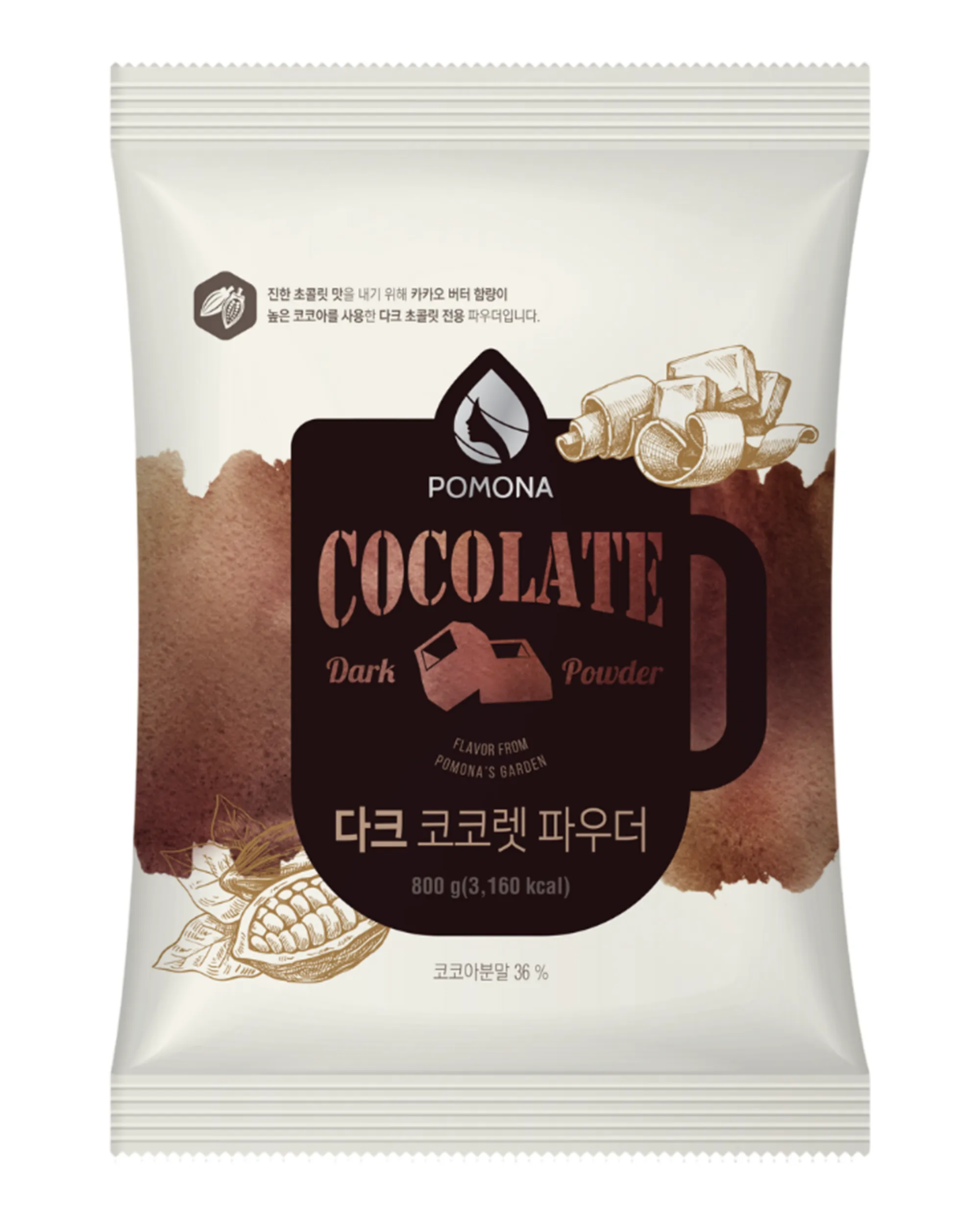 Pomona Bột Pha Chế Vị Socola Đen (Dark Cocolate Powder) – 800g