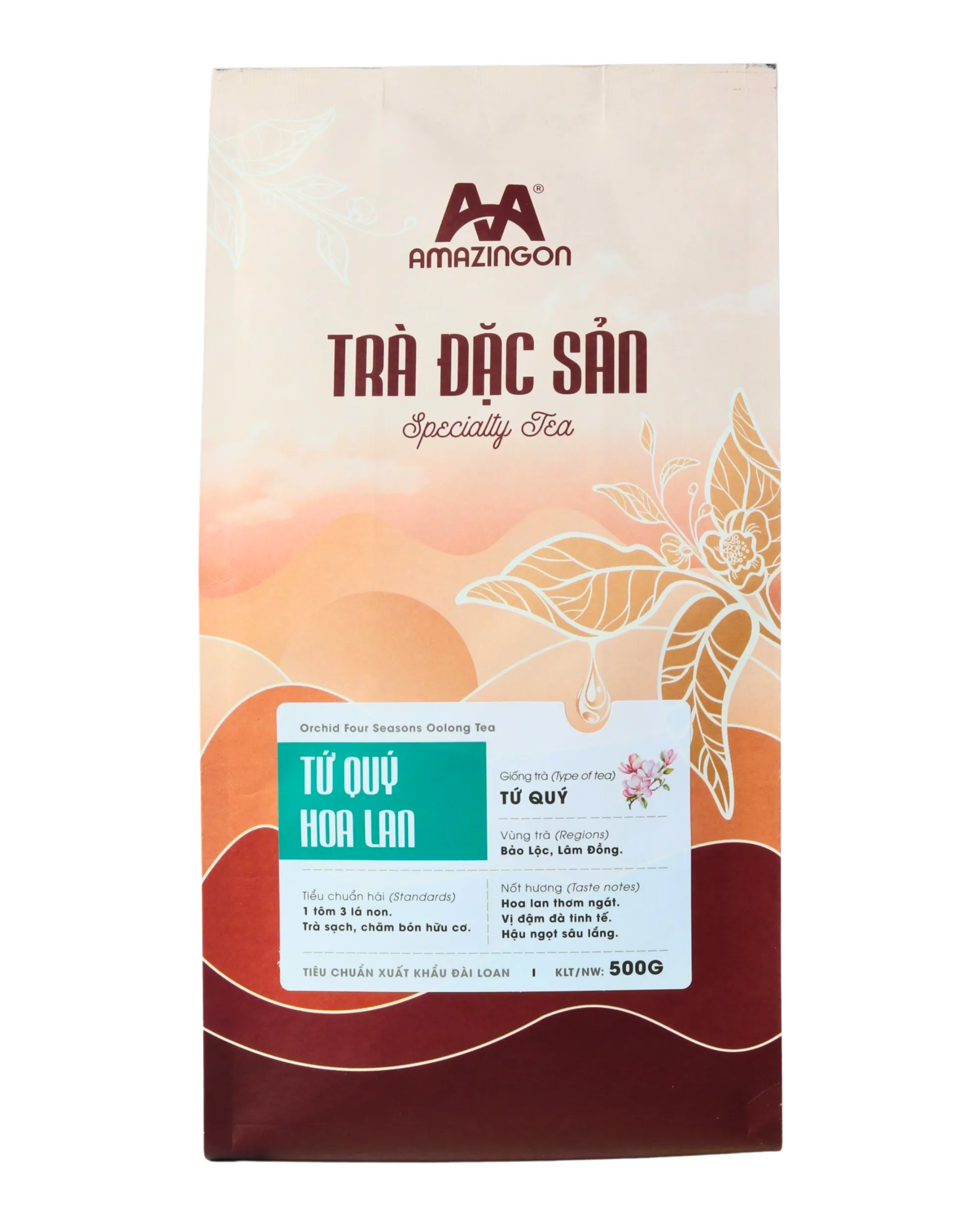 Amazingon Trà Đặc Sản Tứ Quý Hoa Lan (Orchid Four Seasons Oolong Tea) - 500g