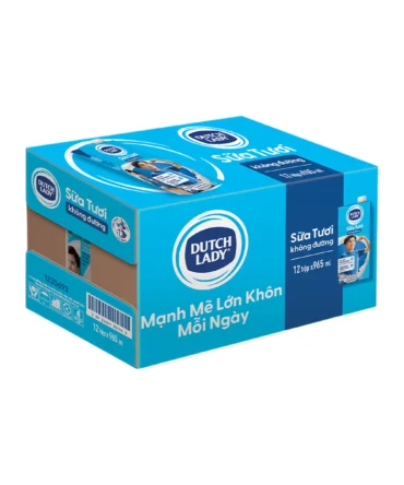 Dutch Lady Thùng 12 Hộp Sữa Tươi Không Đường - 965ml