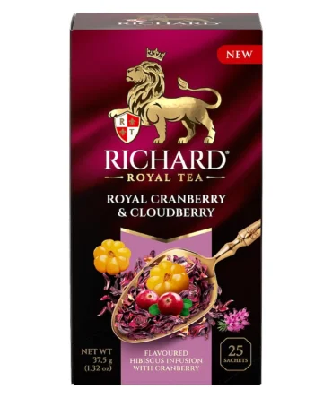 Richard Royal Trà Đen Hương Nam Việt Quất & Mâm Xôi Vàng (Royal Cranberry & Cloudberry) - 25 Túi Trà - 42,5g