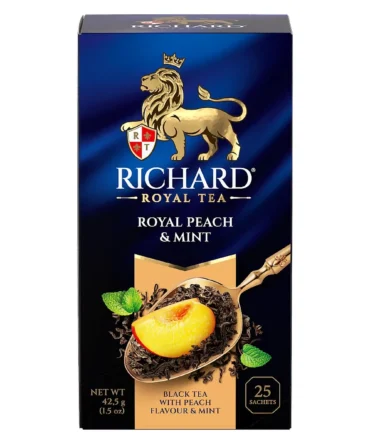 Richard Royal Trà Đen Hương Đào Và Bạc Hà (Royal Peach & Mint) - 25 Túi Trà - 42,5g