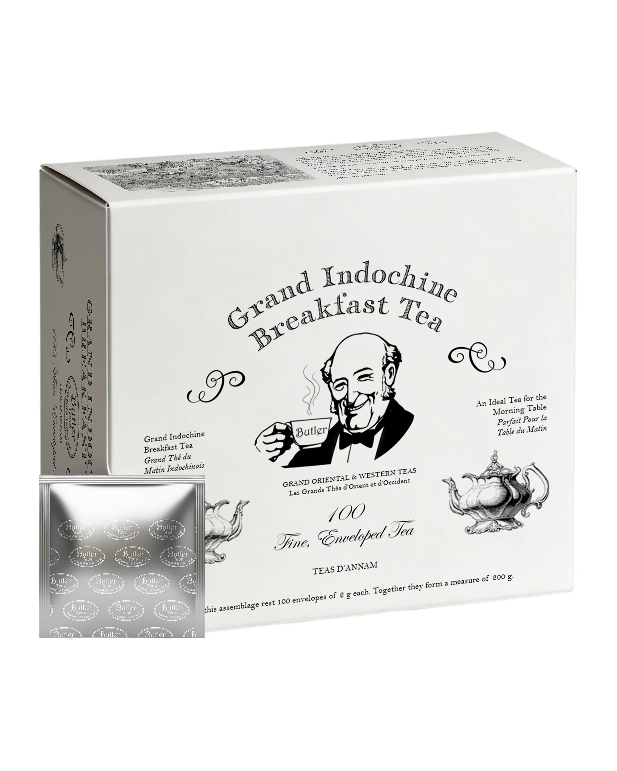 Butler Teas Trà Buổi Sáng Việt Nam Grand Indochine Breakfast Tea - 100 Túi Lọc - 200g - Có Túi