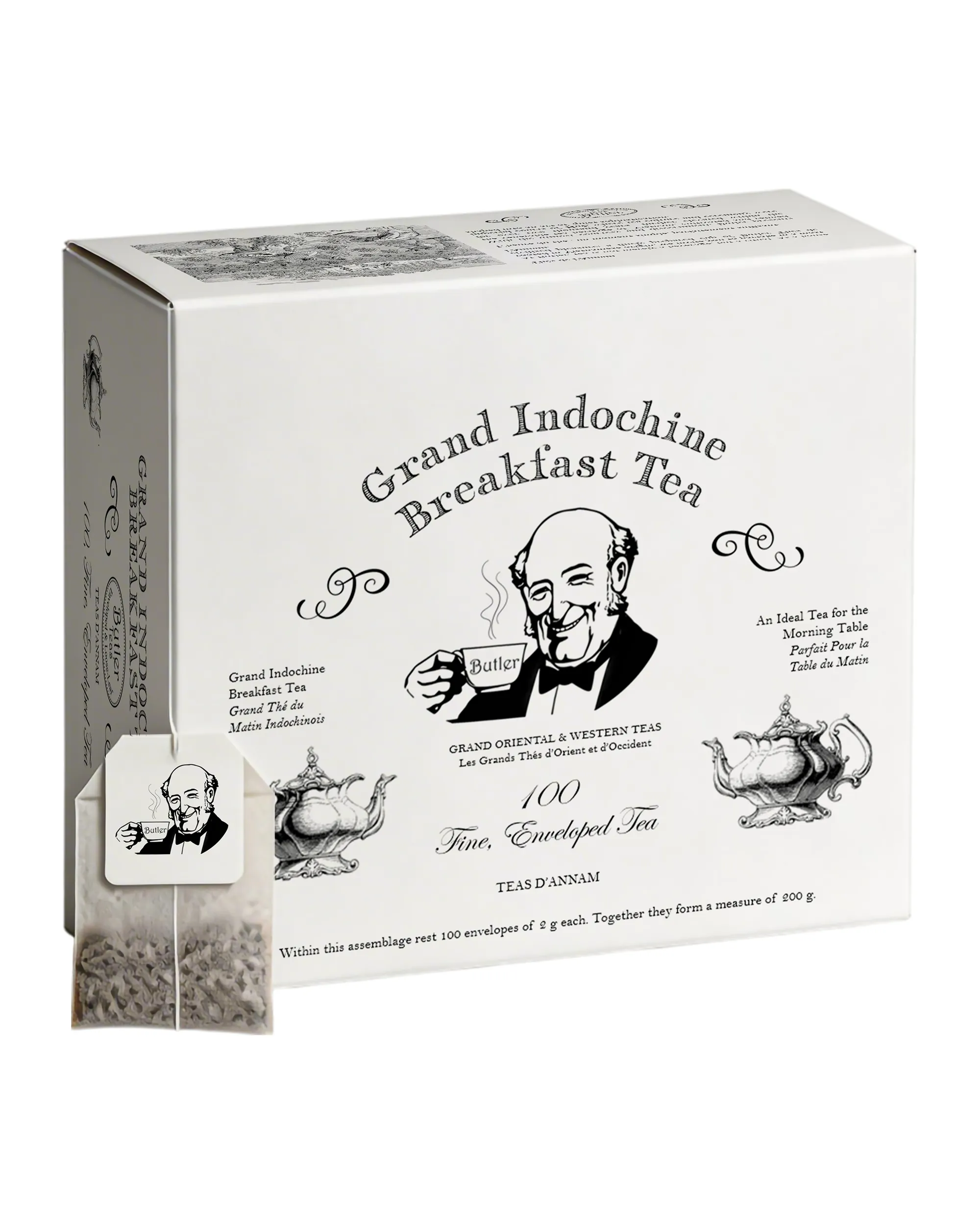 Butler Teas Trà Buổi Sáng Việt Nam Grand Indochine Breakfast Tea - 100 Túi Lọc - 200g - Không Túi